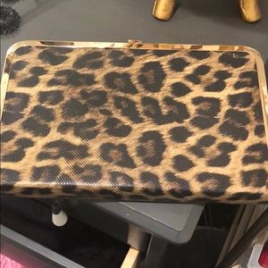 Leopard clutch convertible with chain